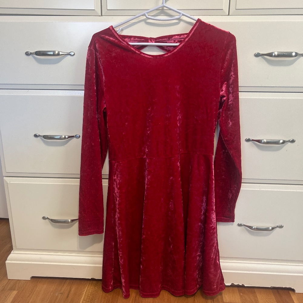 Red velvet girls holiday dress.